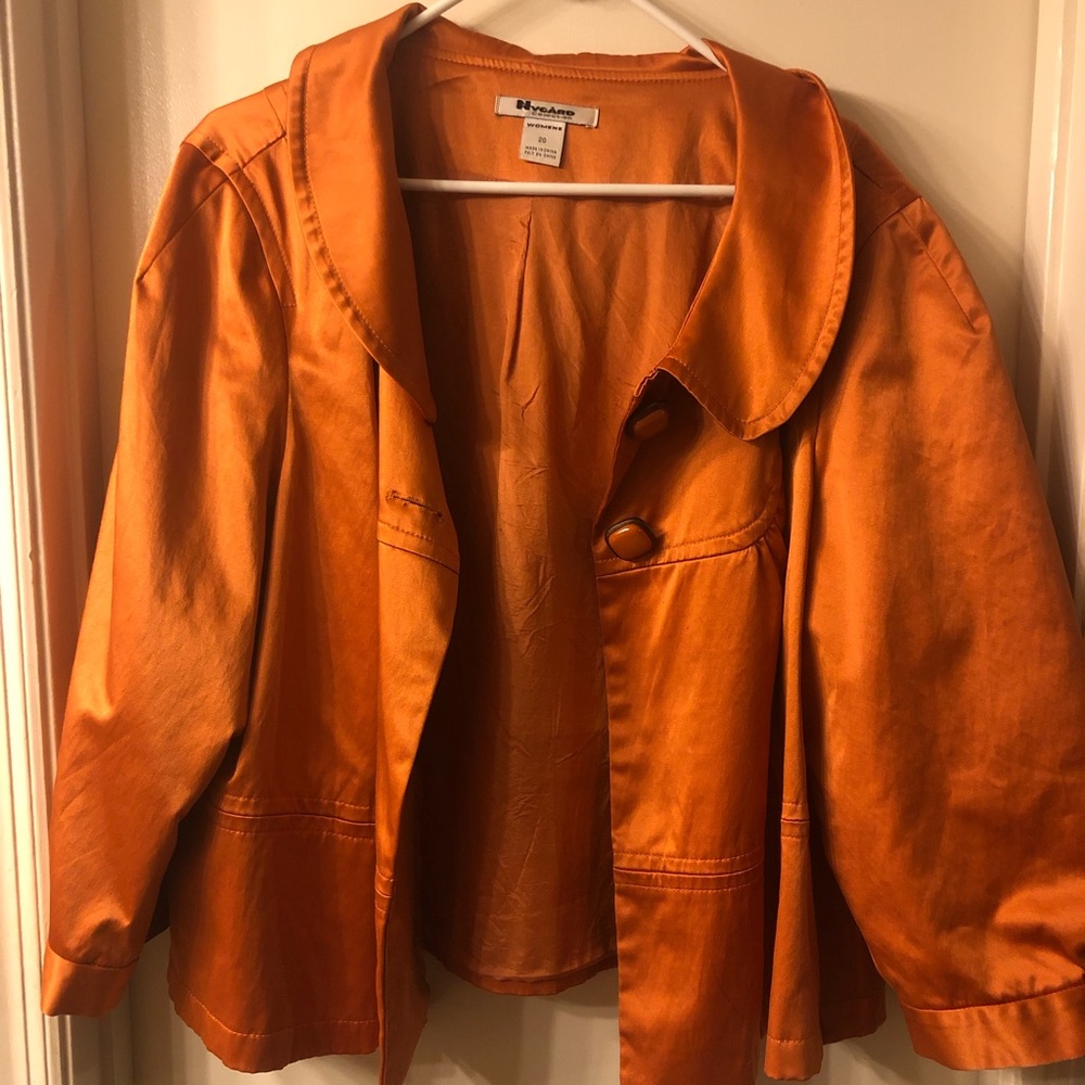 3/4 length orange swing coat